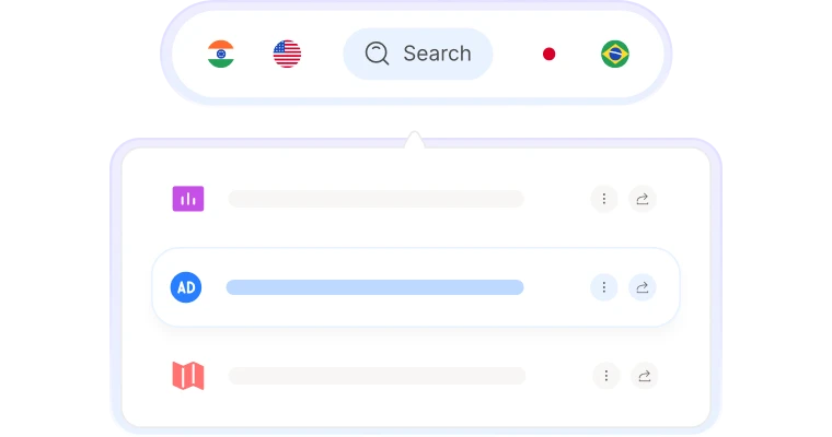 Illustration showing real-time SERP data collection from search engines