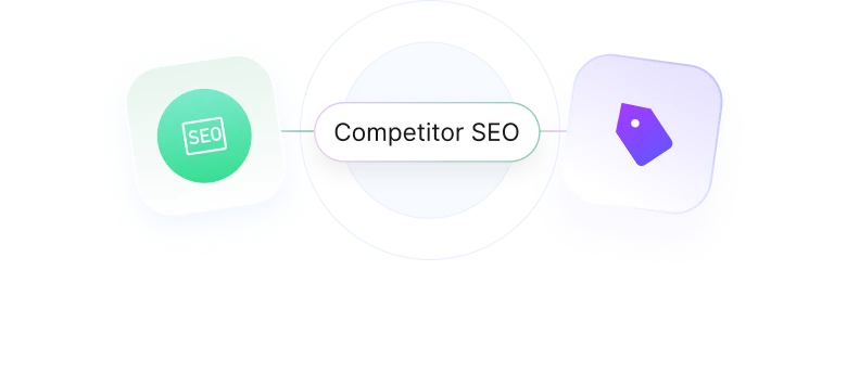 Illustration showing competitor SEO analysis and keyword ranking tracking