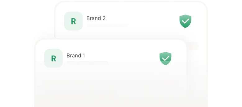 Illustration showing brand reputation protection with verified brand profiles