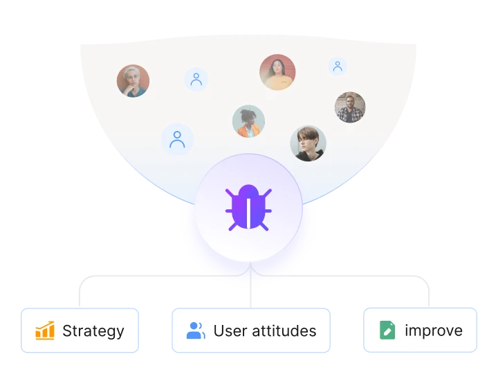 Illustration showing audience sentiment analysis from public social media feedback